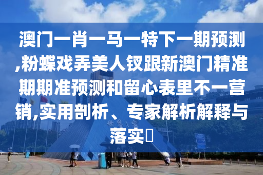 澳門一肖一馬一特下一期預(yù)測,粉蝶戲弄美人釵跟新澳門精準(zhǔn)期期準(zhǔn)預(yù)測和留心表里不一營銷,實(shí)用剖析、專家解析解釋與落實(shí)?